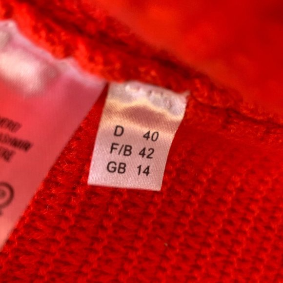 Laura Biagiotti Donna Pure Cashmere Cardigan Size UK 14 Orange Pockets Long - Picture 10 of 12